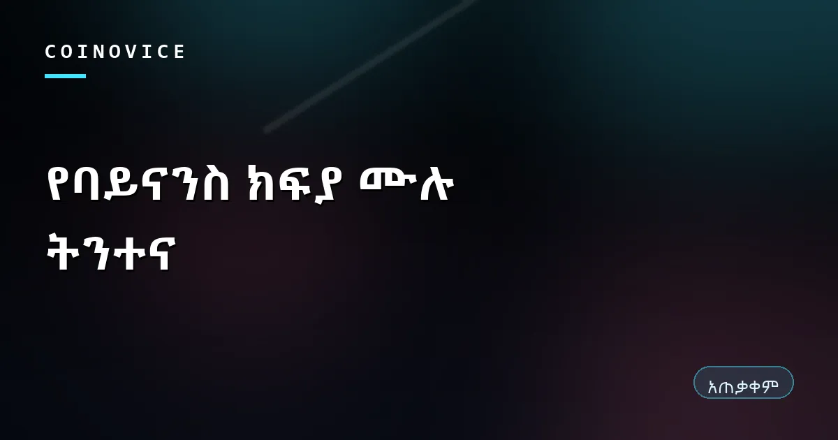 የባይናንስ ክፍያዎች አወቃቀርና የመቀነሻ ዘዴዎችን የሚያሳይ ሽፋን