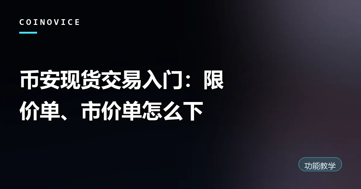 币安现货交易下单界面示意封面